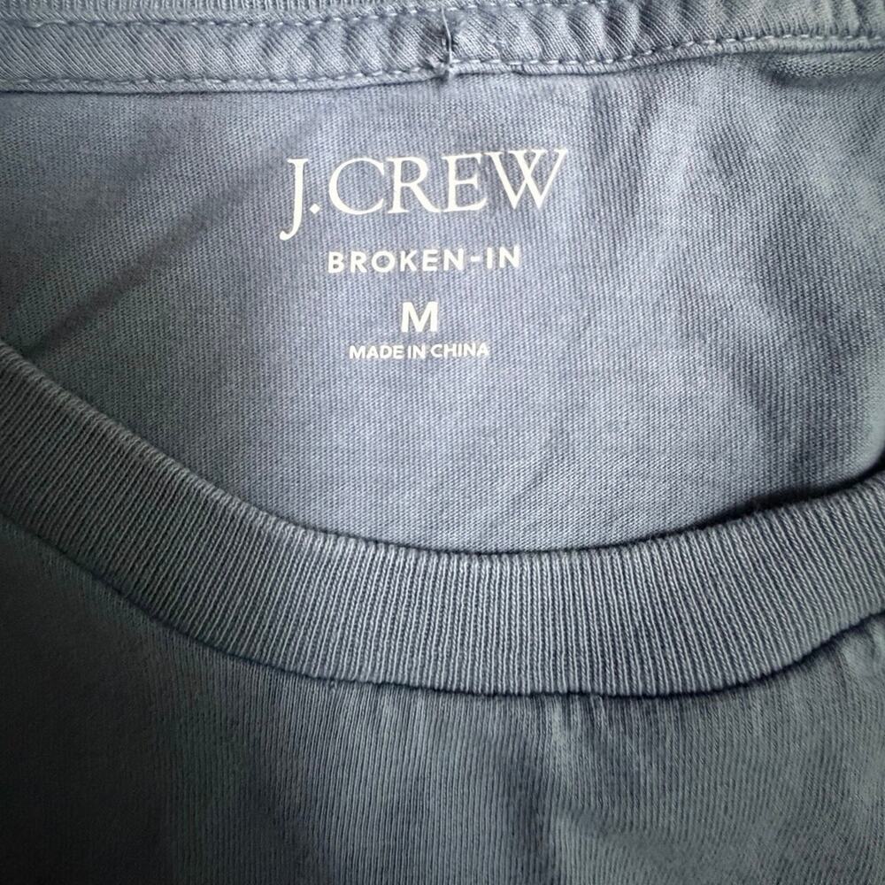 J. Crew Broken In Large Blue Round Neck Short Sleeve Cotton Minimalist T-Shirt